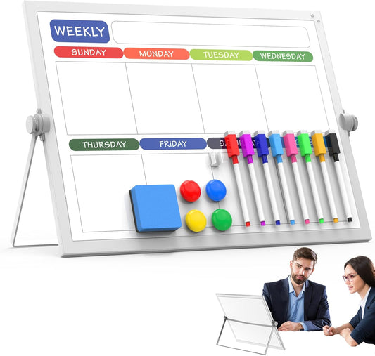 Master Your Weekly Routine with This All-in-One Magnetic Desktop Whiteboard Calendar 🗓️