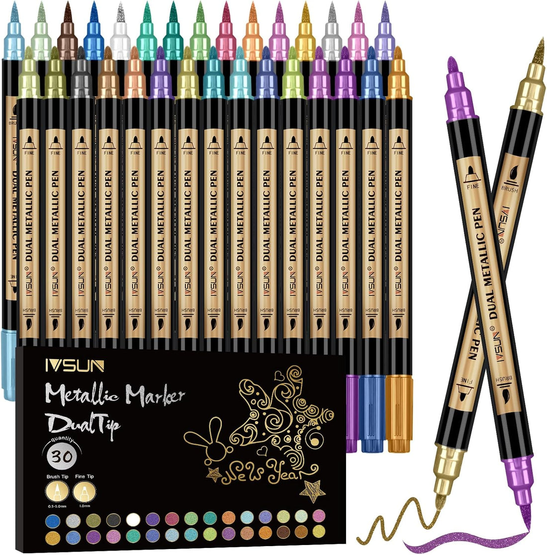 Elevate Your DIY Projects! 5 Creative Ways to Use 30-Color Dual Tip Metallic Markers