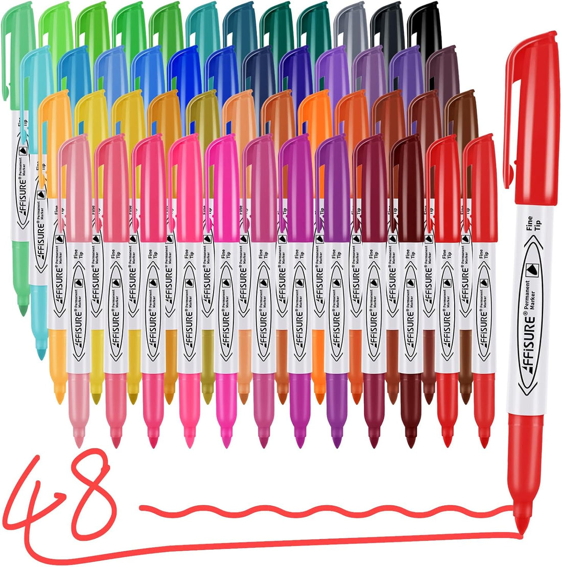 Unleash Your Creativity: The Ultimate 48-Color Permanent Marker Set for Every Surface!