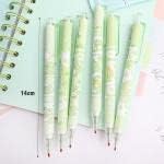 Jowxsx 6 PCS Cute Pens Black Gel Ink Pens,Green Frog Gel Cute Cartoon Animal Pen,Retractable Ballpoint Pen(0.5mm) Writing and Correction Supplies