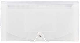 JAM PAPER Accordion Folders - 13 Pocket Plastic Expanding File - Check Size - 5 x 10 1/2 - Clear - Sold Individually