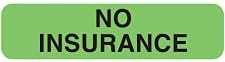 Mini Medical Allergic and Alert Labels, 5/16" x 1-1/2", Florescent Colors, self-Adhesive, ROLL of 500, (NO Insurance - Green)