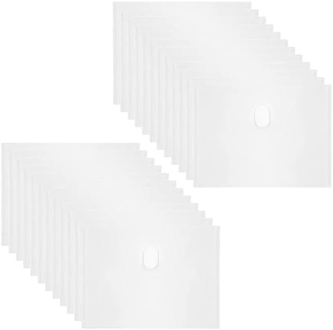 Anseal 24 Pack 5 x 7 Coupon Receipt Check Holder, Small Clear Plastic Envelope with Hoop & Loop Closure, Stamp and Die Storage Pockets for Cutting Dies Stencil Stamp Crafts