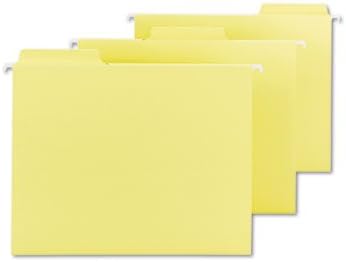 Smead FasTab Hanging File Folders, Letter, Yellow, 20/Box SMD64097