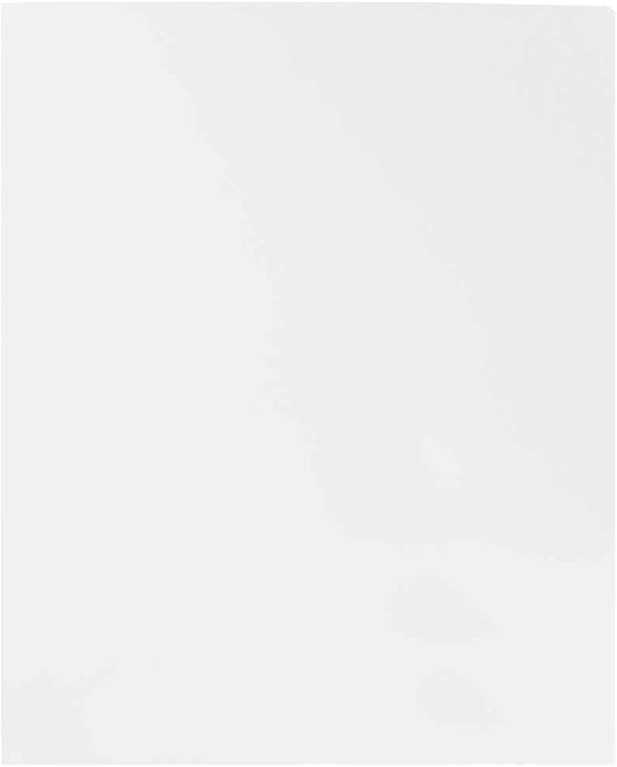 JAM PAPER Heavy Duty Plastic 2 Pocket Extra Tough School Folders - White - 24/Pack