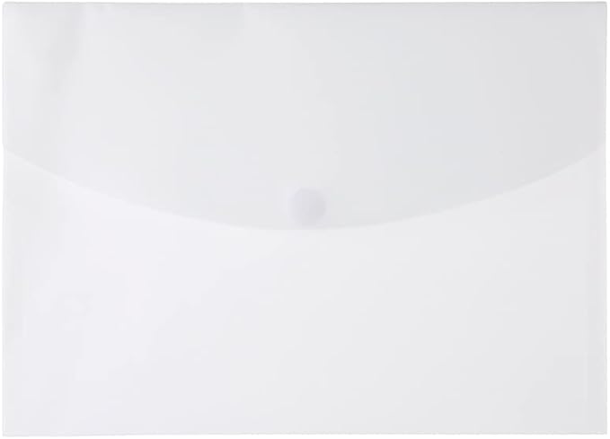 Filexec Poly Envelope, Letter, Side-Load, Hook & Loop Fastener, 3-Hole Punched, Clear (Pack of 12) (50086-17223)
