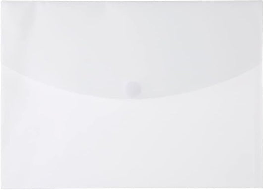 Filexec Poly Envelope, Letter, Side-Load, Hook & Loop Fastener, 3-Hole Punched, Clear (Pack of 12) (50086-17223)