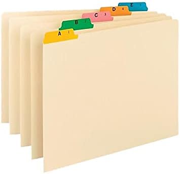 Smead 52180 Recycled Top Tab File Guides, Alpha, 1/5 Tab, Manila/Color, Legal (Set of 25)