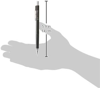 SAKURA 50297 Mechanical Pencil Fixed Sleeve 0.5-mm with 3 Erasers, Black