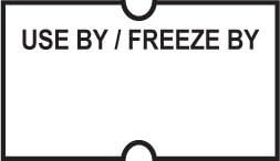 White with Black "Use by/Freeze by" Labels to fit Avery Dennison/Sato M1 "Mighty One" Price Guns 16 Pack (Free Ink roll Included)