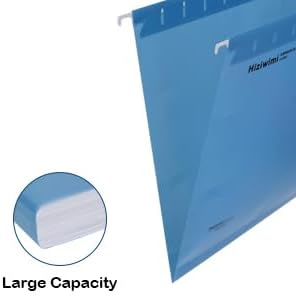 30 Pcs PP Hanging File Folders Letter Size,Blue Hanging Folders with Tabs,File Folders for Filing Cabinet Hanging Files for Bulky Files,Medical Charts,Office AMD School Desktop File Storage