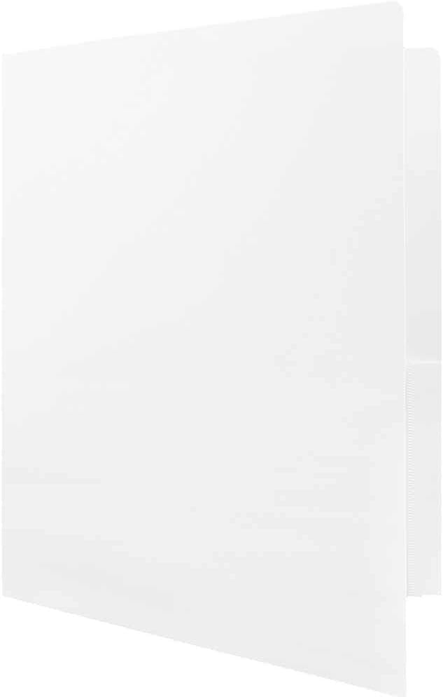 JAM PAPER Heavy Duty Plastic 2 Pocket Extra Tough School Folders - White - 3/Pack