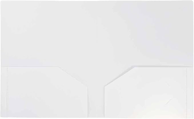 JAM PAPER Heavy Duty Plastic 2 Pocket Extra Tough School Folders - White - Bulk 144/Box