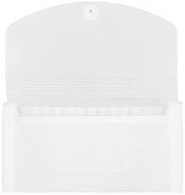 JAM PAPER Accordion Folders - 13 Pocket Plastic Expanding File - Check Size - 5 x 10 1/2 - Clear - Sold Individually