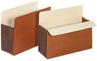 Redrope Expanding File Pockets, 7" Expansion, Letter Size, Brown, 5/Box
