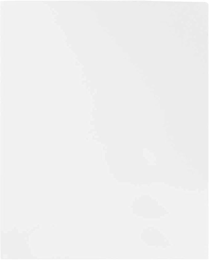 JAM PAPER Heavy Duty Plastic 2 Pocket Extra Tough School Folders - White - 6/Pack