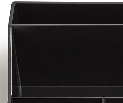 TRU RED Plastic Desktop Organizer, 6‑Compartment, Black, 3‑Pack – Desk Storage for Office Supplies, Pens & Accessories