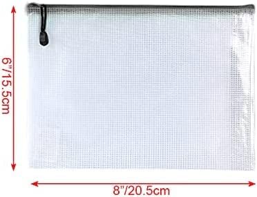 Oaimyy-24 Pack 6"x 8" Mesh Zipper Pouch, Plastic Zip File Folders Puzzle Bags for Organizing,Office Supplies (Multicolor, 6X 8 Inch)