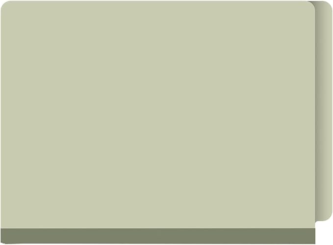 25 Pt. Pressboard Classification Folders, Full Cut End Tab, Letter Size, No Dividers, Green (Box of 25)
