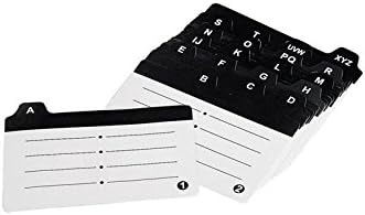 Da Jia Large Capacity Covered Business Card File Holder Case Organizer Box with 4 Dividers and 20 A-Z Guides for 500 Cards