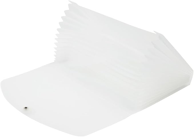 JAM PAPER Accordion Folders - 13 Pocket Plastic Expanding File - Check Size - 5 x 10 1/2 - Clear - 2/Pack