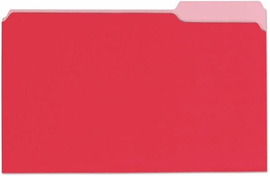 Universal Red Top Tab File Folder, Legal Size, 1/3 Cut, Pack of 100