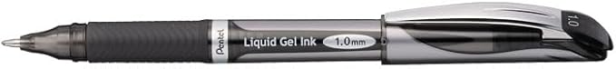 Pentel ENER-GEL Deluxe Liquid Gel Pen, Bold Line, Metal Tip, Black Ink, Box of 12 (BL60-A)