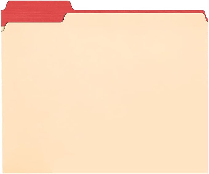 Pendaflex Color Tab File Folders, 1/3-Cut Tabs: Assorted, Letter Size, 0.75" Expansion, Manila, 50/Box