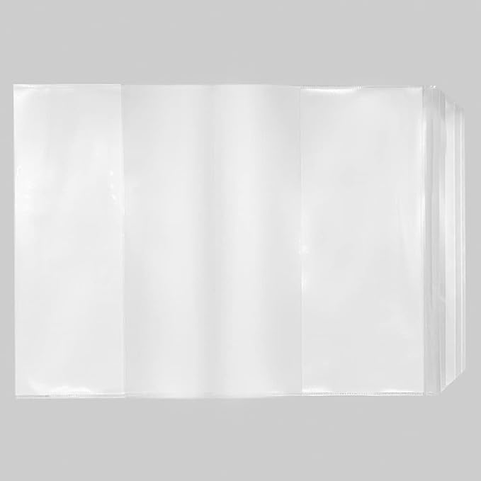 ONTYZZ 10 Pieces Transparent Book Covers Waterproof Plastic Book Sleeve Clear Slip On Book Cover at 21x30cm