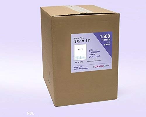 Next Day Labels - Integrated Laser Form with Label Combination (2x1 | 8 Labels | Case of 1500)