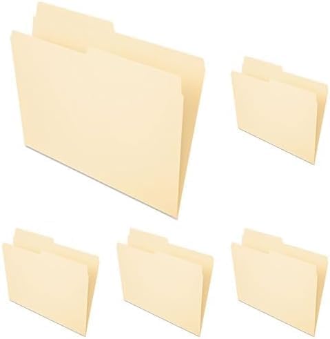 Pendaflex File Folders, Letter Size, Manila, 1/2 Cut, 100/BX (752 1/2), Letter (Pack of 5)