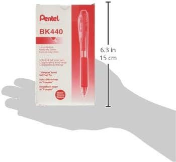 Pentel Wow! Retractable Ballpoint Pen, (1.0mm), Medium Line, Red Ink, Box of 12 (BK440-B)
