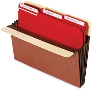 Redrope Expanding File Pockets, 7" Expansion, Letter Size, Brown, 5/Box
