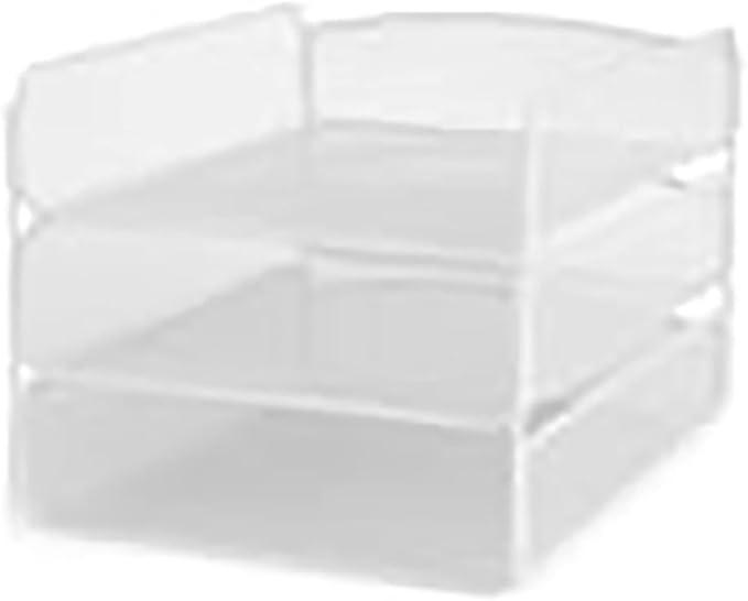 Scranton & Co Steel Mesh Desk Organizer, 8" H x 9.25" W x 11.75" D, White Powder Coat Finish, 3 Interlocking Trays, Durable Office Supply and File Storage for Letter-Size Papers