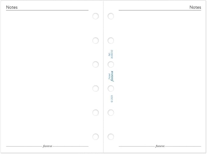 Filofax Calendar Diary Refill, Pocket Size, 4-3/4" x 3-1/4", Month-to-View, White Paper, English, 2026 (C68210-26)
