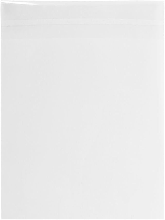 JAM PAPER Clear Cello Sleeves with Self Adhesive Closure - 100 Per Pack - 9 1/4 x 12 1/4