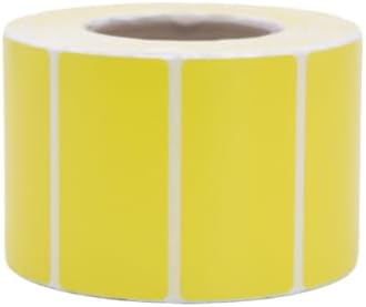 2x1 inches Colored Labels, 1000 Labels per roll, Thermal Printer, writable, 7 Beautiful Colors, Coding, Organization, Crafting. (Pack of 1) (Yellow)