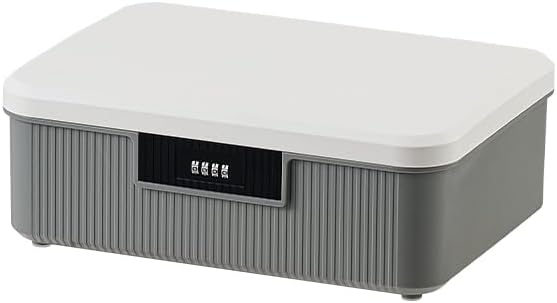 AnRui 4.2 Gallon Lockable Storage Container Bin, Portable Plastic Safe Box with Lock Usable As Item Organizer, Art Craft Or Office File Storage (White&Grey)