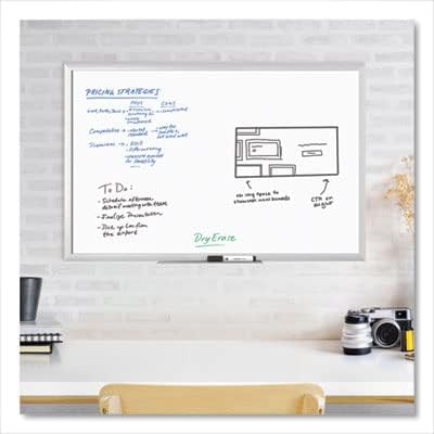 U Brands Melamine Non-Magnetic Dry Erase Board White Board, 36" x 48" Inches, Silver Aluminum Frame