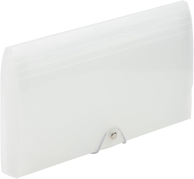 JAM PAPER Accordion Folders - 13 Pocket Plastic Expanding File - Check Size - 5 x 10 1/2 - Clear - 2/Pack