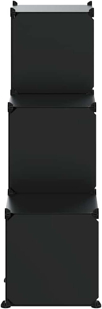 vidaXL 6-Cube Storage Organizer - Black - Waterproof PP Plastic - Space-Efficient, User-Friendly Design - For Home, Office, Dormitory