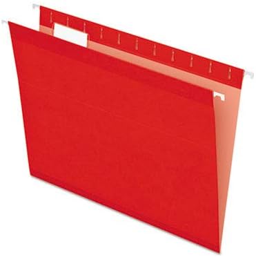 Pendaflex Reinforced Hanging File Folders, Letter Size, Red, 1/5 Cut, 25/BX (4152 1/5 RED)