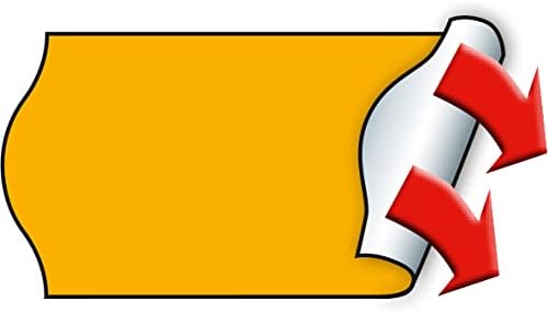 Meto Price Gun Labels (26×12 mm, Single-line, 6,000 Labels, Fluorescent Orange, Permanently Adhesive, for METO, Contact, Sato, Avery, Tovel, Samark etc.)