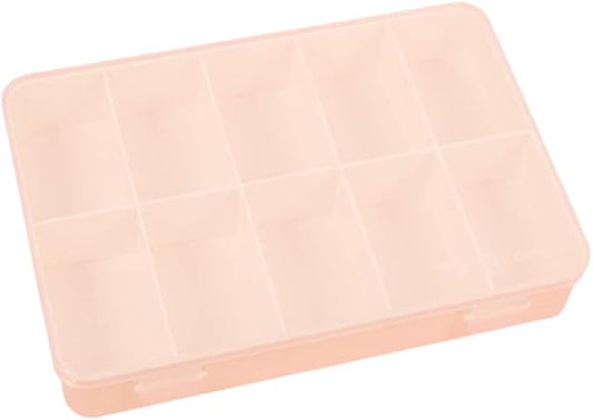 Craftelier - Mini Organizing Box with 10 Compartments for Scrapbooking and Craft Materials | Dimensions 14.6 x 9.1 x 3.2 cm (5.75“ x 3.6” x 1.25") - Clear & White Color