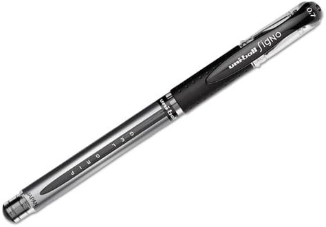 uniball Gel Grip Gel Pens, Medium Point (0.7mm), Black, 12 Pack