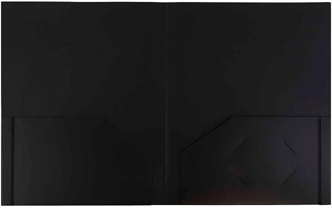 JAM PAPER Heavy Duty Plastic 2 Pocket Extra Tough School Folders - Black - 3/Pack