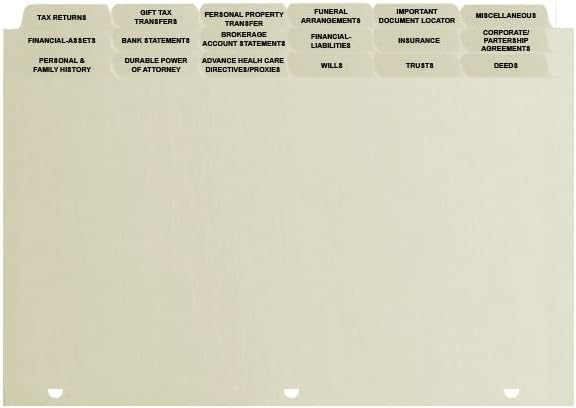 Customized Estate Planning Kit- Customized Binder, 18 Pre Printed Tabs and Fillable Personal Data Sheets (Name Engraved On Plate, Blue with Gold)