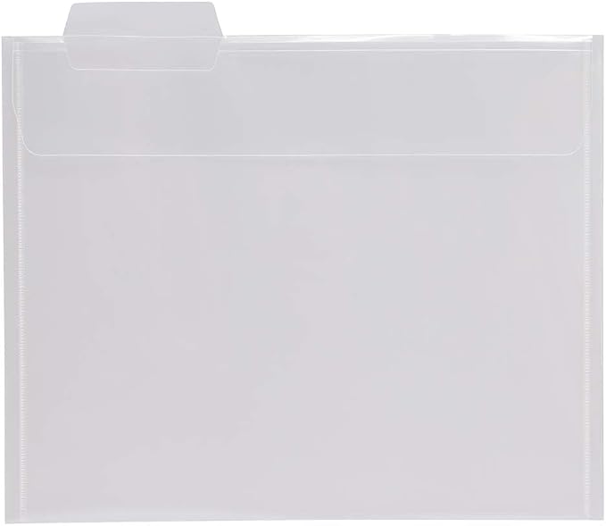 JAM PAPER Plastic File Folders - Letter Size - 9 x 11 1/2 - Assorted Colors - 6/Pack