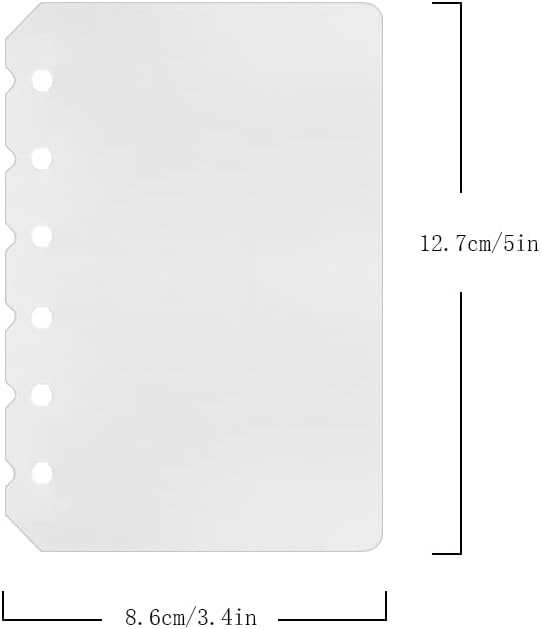 6 Pack A7 6 Holes Binder Divider Plastic Binder Divider Waterproof 6 Holes Divider for Personal Organiser (Divider, A7)