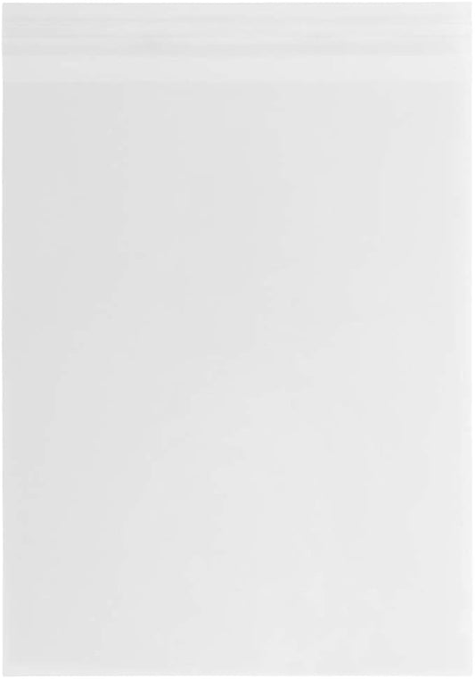 JAM PAPER Cello Sleeves with Self Adhesive Closure - 17 7/16 x 22 1/4 - Clear - 100/Pack